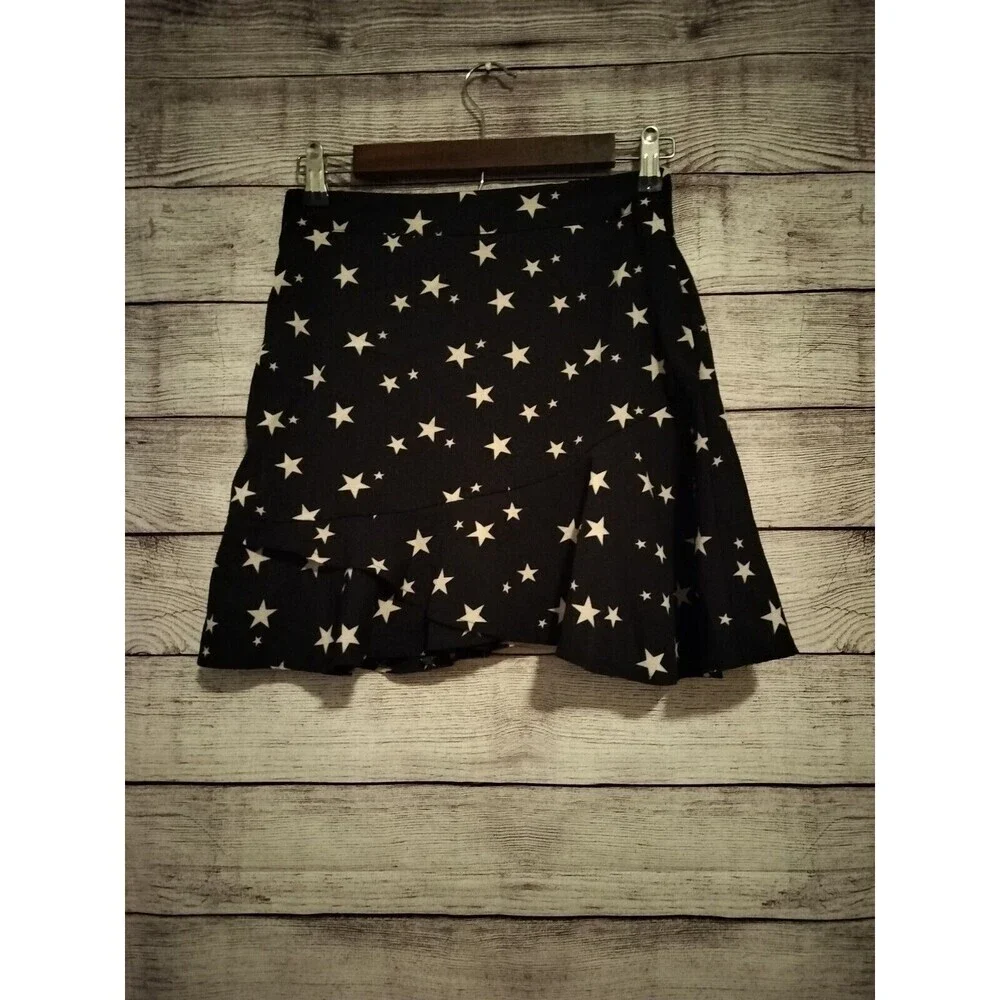 Nasty Gal 4 Star As You Mean to Go On Mini Skirt Black Ruffle High-Waist A  Line - Picture 3 of 4